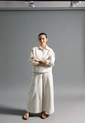 DENIM TROUSERS WITH SEAMS