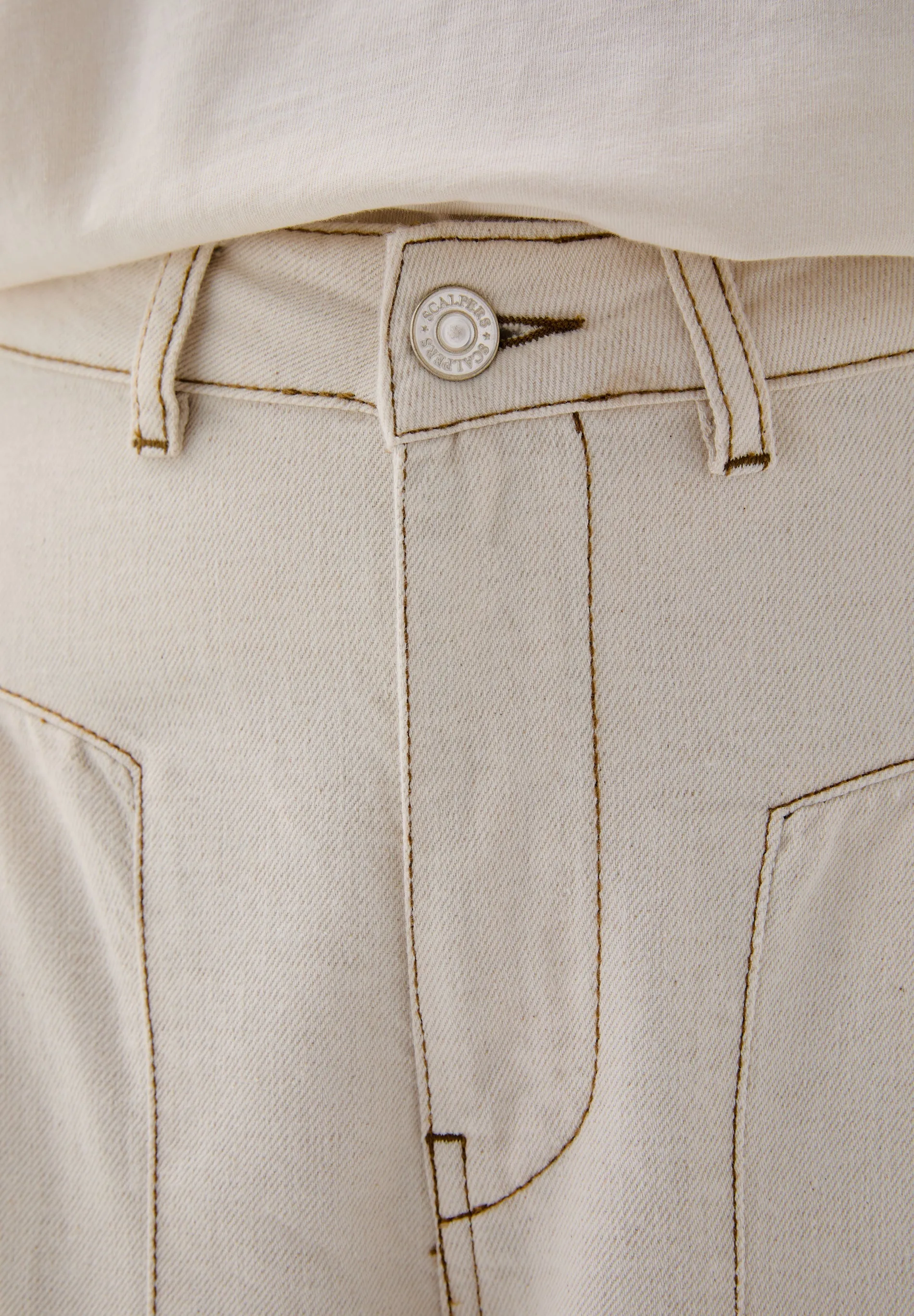 DENIM TROUSERS WITH SEAMS