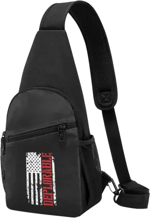 Deplorable American Flag Adjustable Fanny Pack Waist Bag For Travel Sports