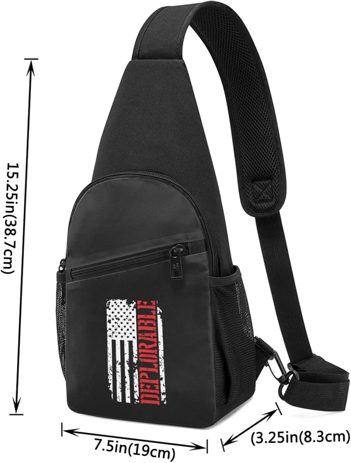 Deplorable American Flag Adjustable Fanny Pack Waist Bag For Travel Sports