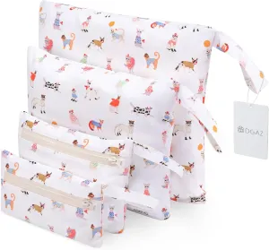 DGAZ Packing Cubes for Travel, 4 Set Lightweight Vacation Travel Essentials, Expandable Storage Travel Luggage Bags Organizers(Cat Park)