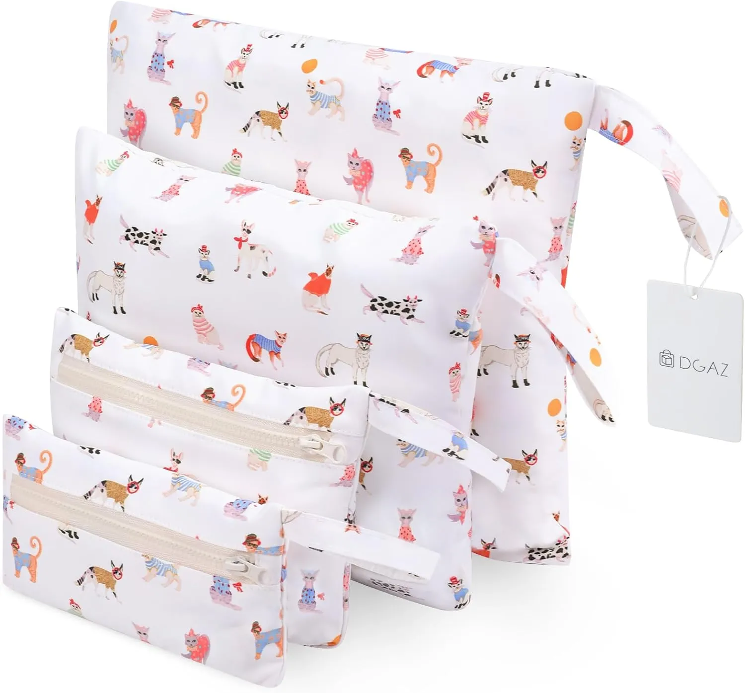DGAZ Packing Cubes for Travel, 4 Set Lightweight Vacation Travel Essentials, Expandable Storage Travel Luggage Bags Organizers(Cat Park)