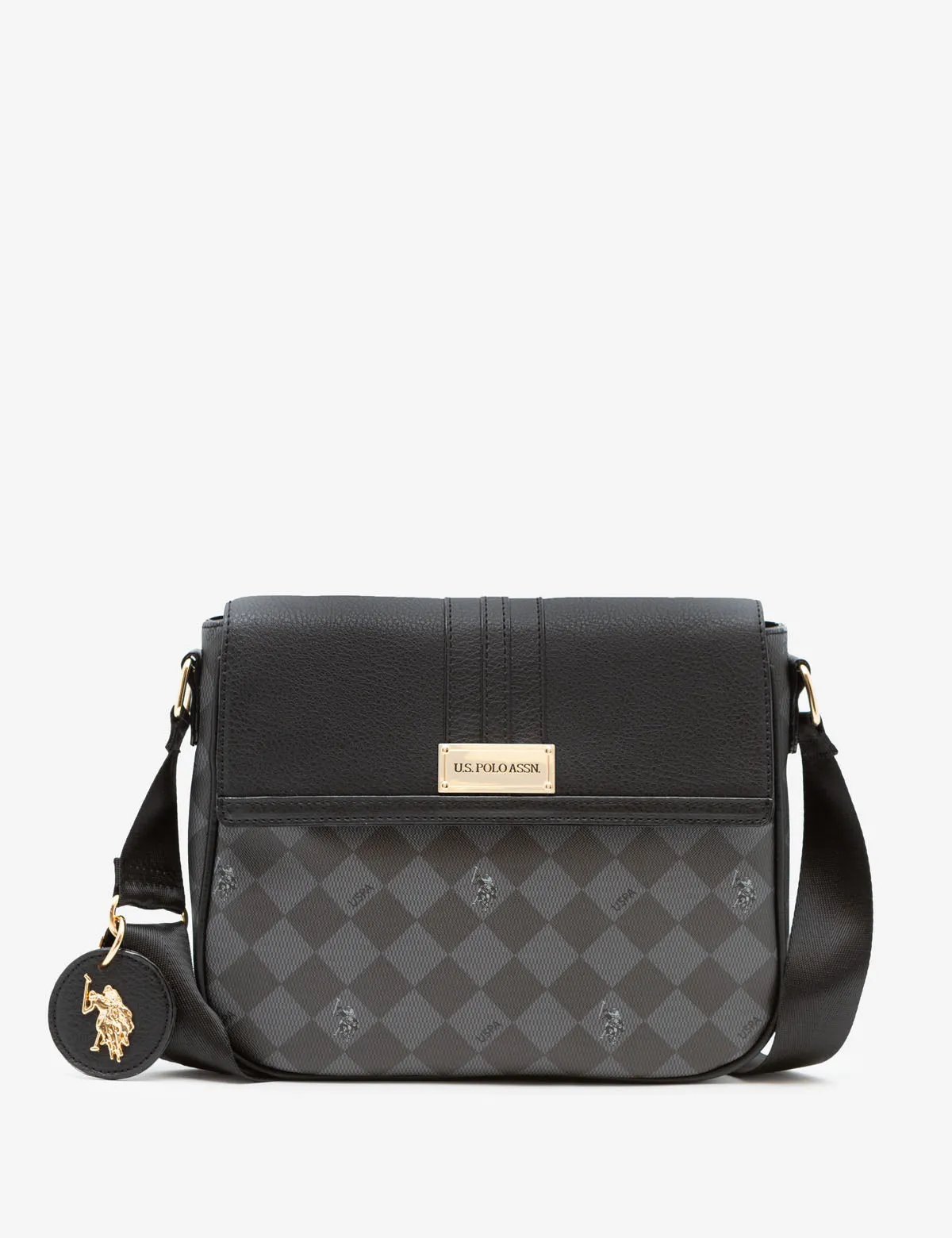 DIAMOND SIGNATURE MESSENGER CROSSBODY BAG