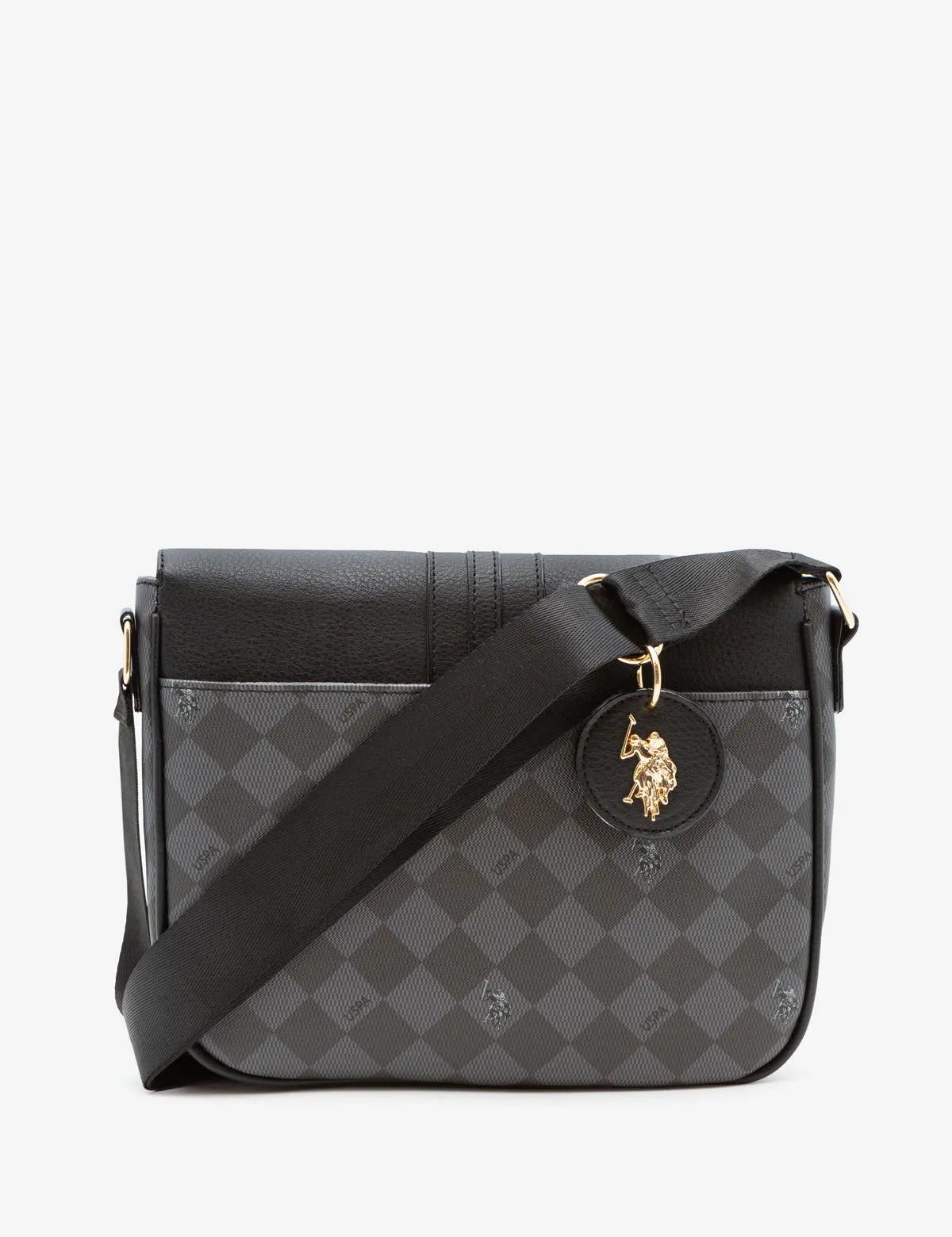 DIAMOND SIGNATURE MESSENGER CROSSBODY BAG