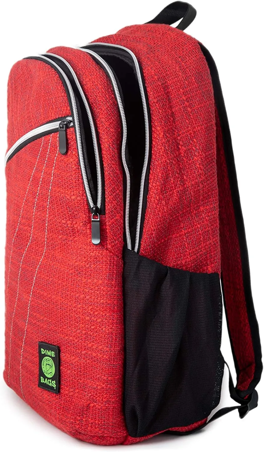 DIME BAGS City Dweller Casual Hemp Backpack with Padded Laptop Compartment and Water Bottle Holder (Red)