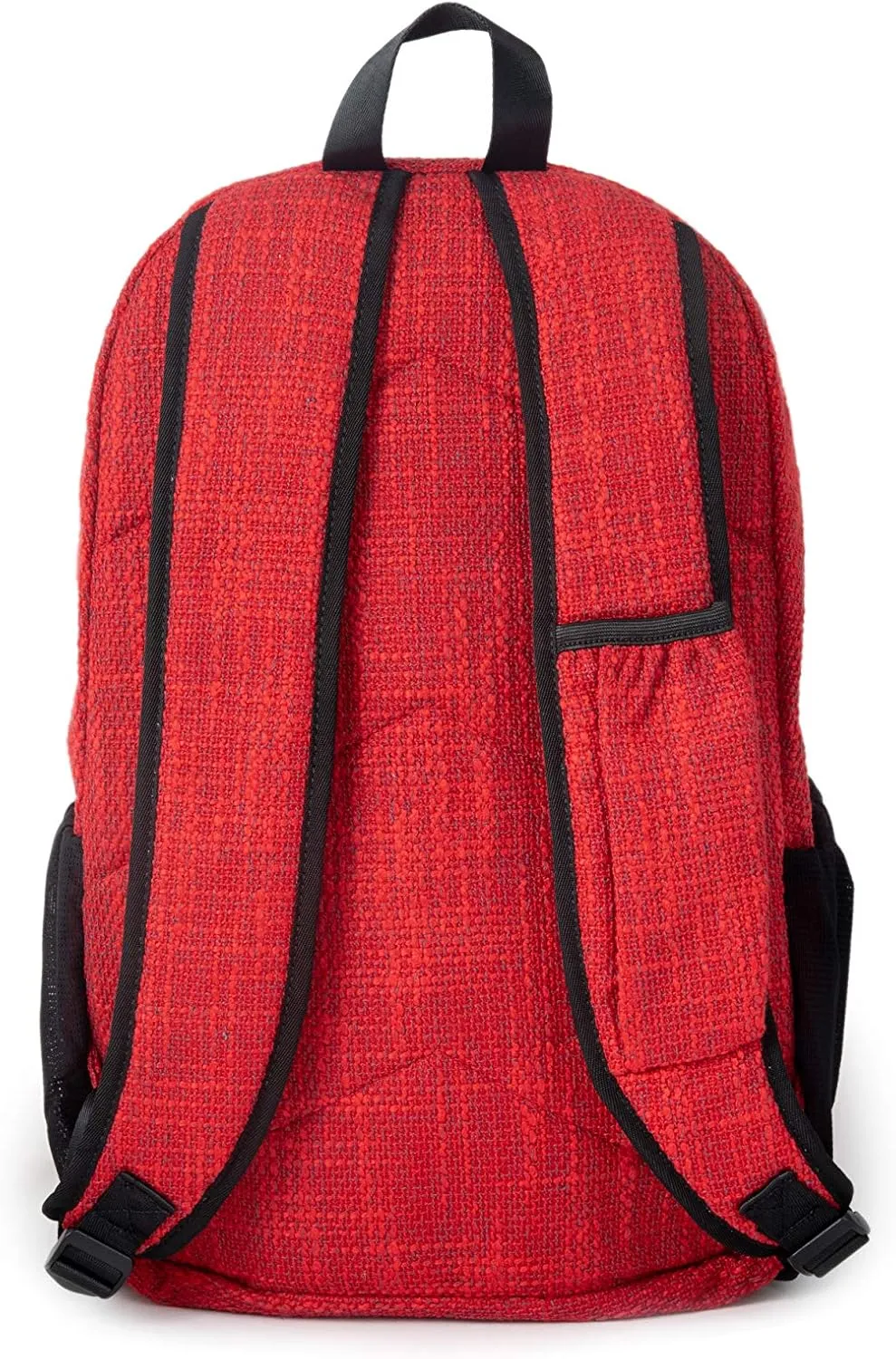 DIME BAGS City Dweller Casual Hemp Backpack with Padded Laptop Compartment and Water Bottle Holder (Red)
