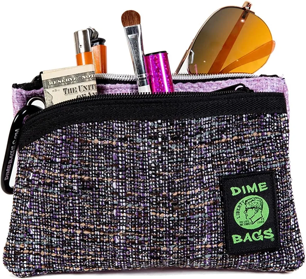 DIME BAGS Zipline | Hemp Wallet with Zipper Closure (8 inch, Purple)