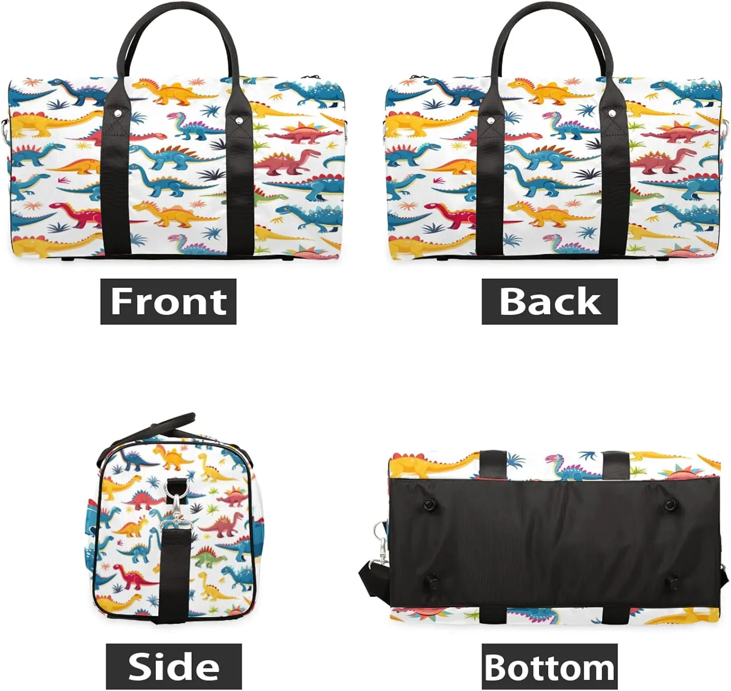 Dinosaur Cute Dino Travel Bag for Men Women, Gym Duffle Bags for Travel, Carry On Luggage Bag, Weekender Overnight Workout Bags