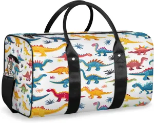 Dinosaur Cute Dino Travel Bag for Men Women, Gym Duffle Bags for Travel, Carry On Luggage Bag, Weekender Overnight Workout Bags
