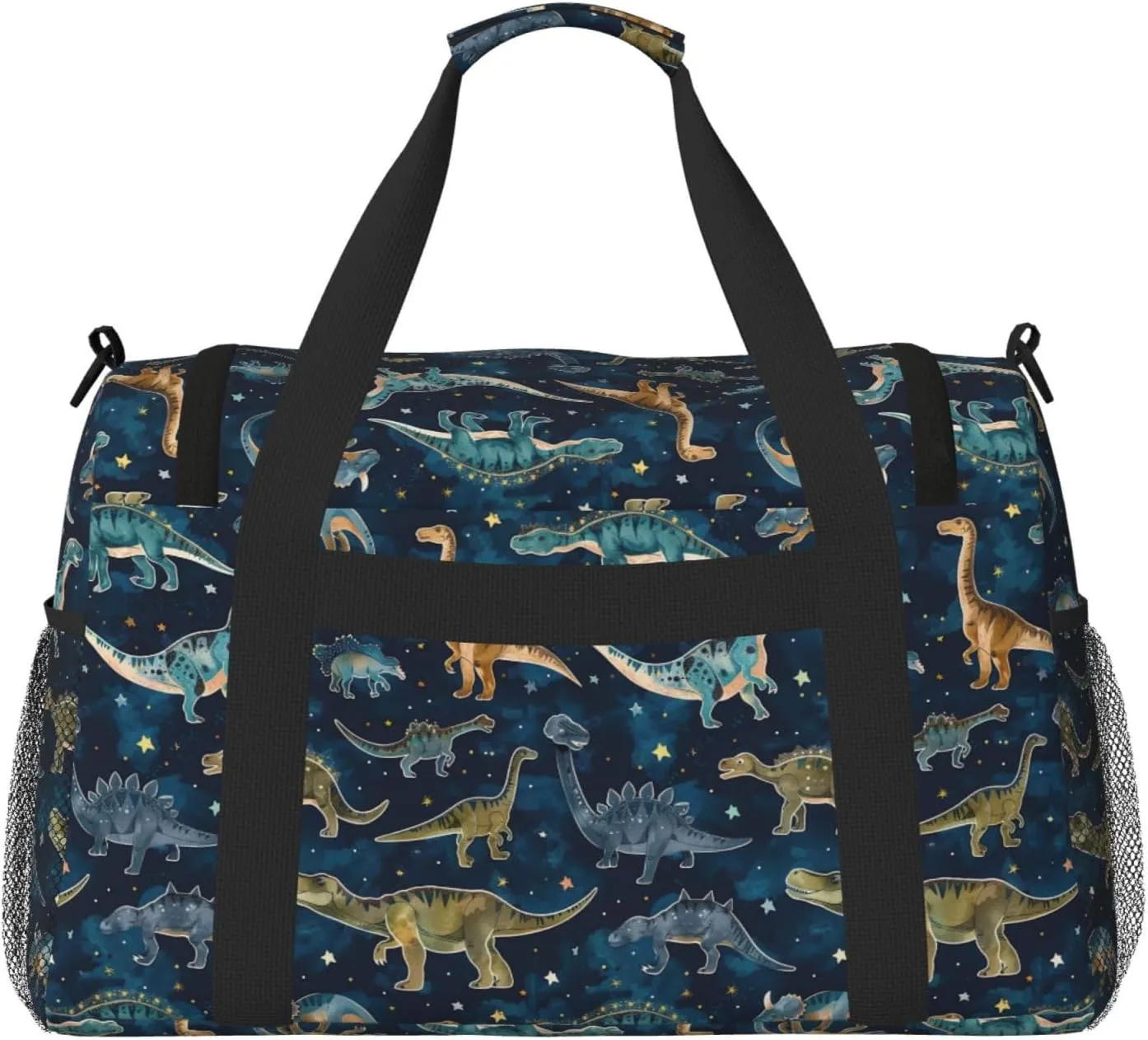 Dinosaurs Blue Cute Travel Weekender Overnight Bags Foldable Hand Travel Bag Sport Gym Duffel Bag For Men Women
