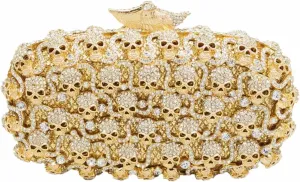 DJBM Glitter Skulls Rhinestone Purse Women's Clutch Handbags Crystal Evening Bags Diamond Evening Clutches for Party Prom