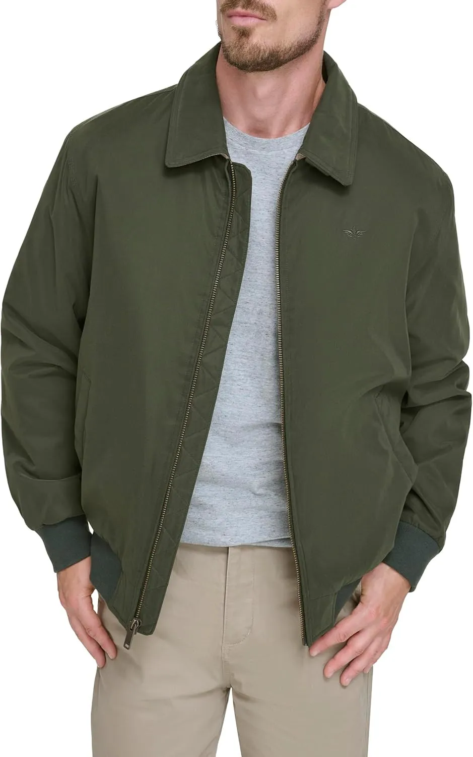 Dockers Men's Micro Twill Golf Bomber Jacket (Standard and Big & Tall)