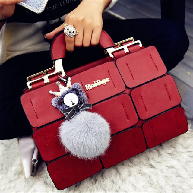 Dolls New Handbag Hasp Splicing Ladies Grid Hand Bags Fashion Clutch Zipper Women Augmented reality 9  Bag With Totes Act now Top-Handle
