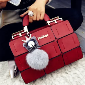 Dolls New Handbag Hasp Splicing Ladies Grid Hand Bags Fashion Clutch Zipper Women Augmented reality 9  Bag With Totes Act now Top-Handle
