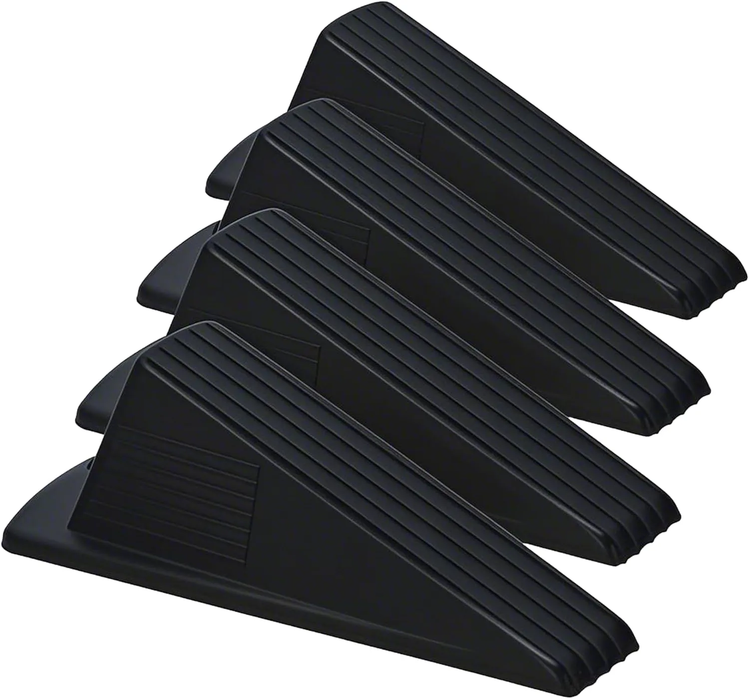Door Stoppers for Bottom of Door,4Pcs Rubber Door Stopper Wedge 2In Tall Doorstop for Heavy Doors Suitable for Home Office(Black)