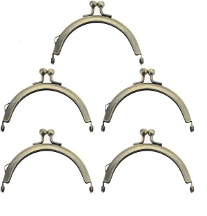 dophee 5PCS Metal Purse Clasp Frame, 8.5cm/3.35" Retro Arch Kiss Clasp Lock for DIY Sewing Craft Hand-Made Coin Bag Handbag Purse Shoulder Strap Bag, Smooth Surface