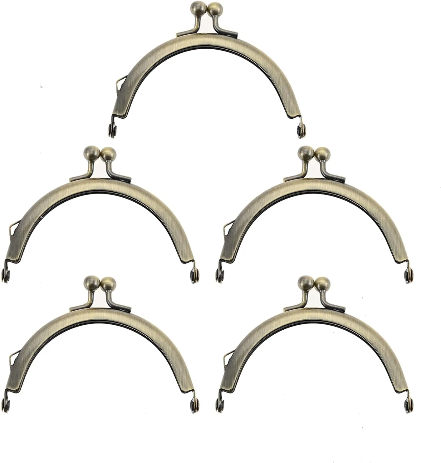 dophee 5PCS Metal Purse Clasp Frame, 8.5cm/3.35" Retro Arch Kiss Clasp Lock for DIY Sewing Craft Hand-Made Coin Bag Handbag Purse Shoulder Strap Bag, Smooth Surface