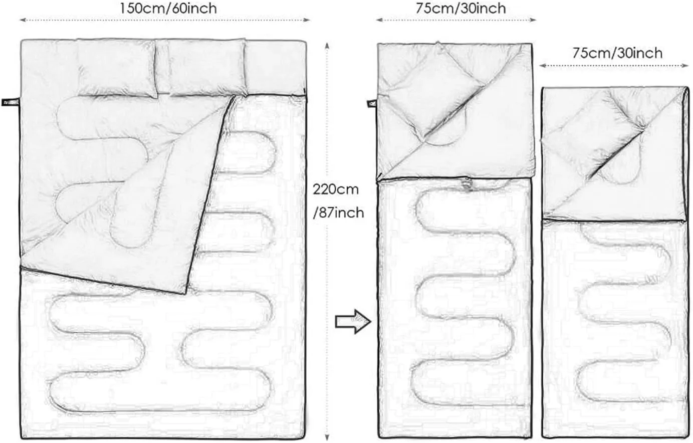 Double Sleeping Bag Equipment 2 Person Breathable Supplies Portable Backpacking Quilt Camping Sleep Bag for Outdoor Hiking