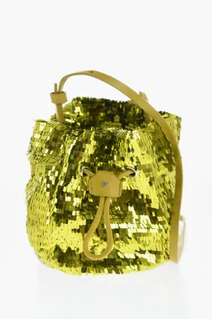 Dsquared2 Sequined Bucket Bag with Drawstring