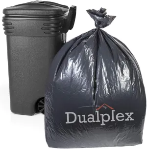 Dualplex 45 Gallon Black Trash Bags 1.2 Mil Garbage Bag 50 Bags Per Case 40" X 46"