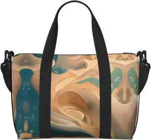 Dunhuang Mystery Hand-held messenger travel bag, suitable for work, travel, fitness, tourism, women's casual handbag with zipper,