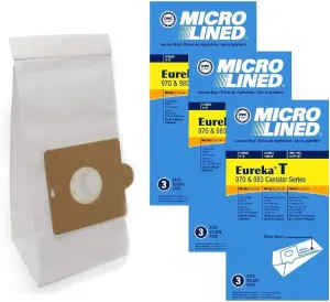 DVC Micro-Lined Paper Replacement Bags For Eureka Style T Fit 970 and 980 Canister Models - 9 Bags