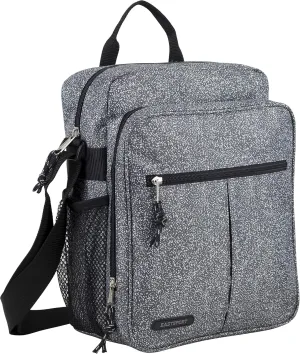 Eastsport Crossbody Work Bag Travel Messenger Purse Shoulder Handbag For Women, Gray Static Dot/Black
