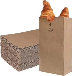 EcoQuality 500 Mini Brown Kraft Paper Bag (1 lb) Small - Paper Lunch Bags, Small Snacks, Gift Bags, Grocery, Merchandise, Party Bags (3 1/2 x 2 3/8 x 6 7/8 in.) (1 Pound Capacity)