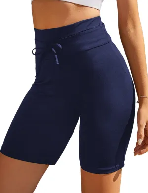 Ekouaer Women's Board Shorts High Waist Swim Shorts Beach Surf Swimwear Shorts S-4XL