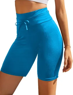 Ekouaer Women's Board Shorts High Waist Swim Shorts Beach Surf Swimwear Shorts S-4XL
