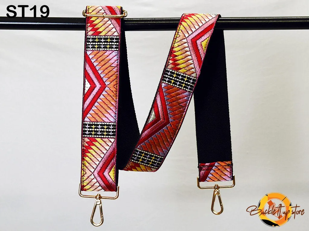 Embroidered Purse Strap Crossbody Strap for Purses Boho Bags Strap Embroidery Replacement Strap Boho Guitar Strap Handbag Strap gift for her