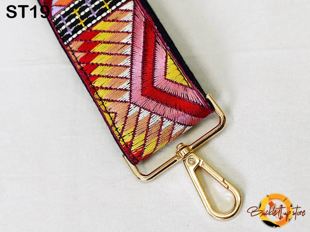 Embroidered Purse Strap Crossbody Strap for Purses Boho Bags Strap Embroidery Replacement Strap Boho Guitar Strap Handbag Strap gift for her