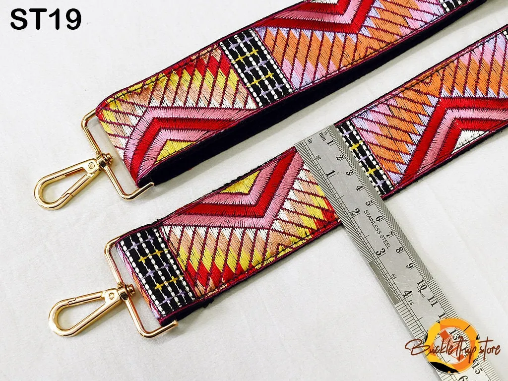 Embroidered Purse Strap Crossbody Strap for Purses Boho Bags Strap Embroidery Replacement Strap Boho Guitar Strap Handbag Strap gift for her