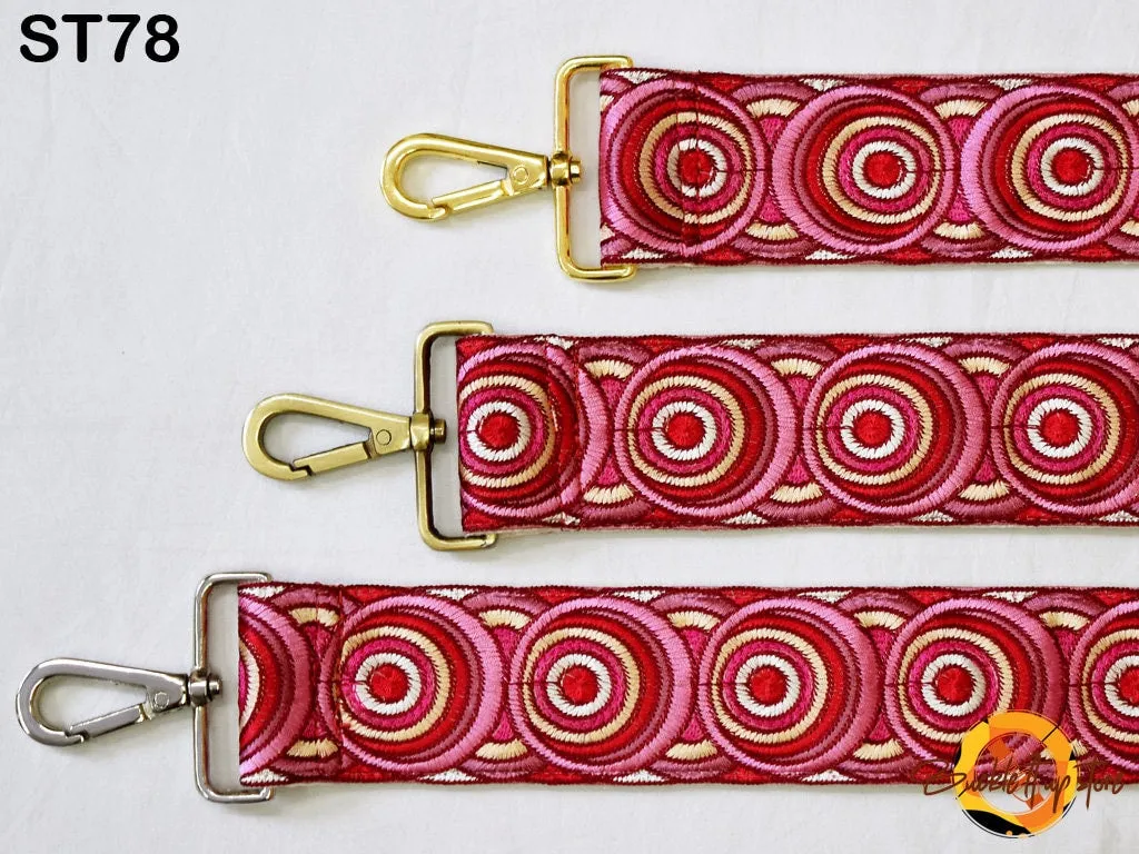 Embroidered Purse Strap Crossbody Strap for Purses Boho Bags Strap Embroidery Replacement Strap Boho Guitar Strap Handbag Strap gift for mom