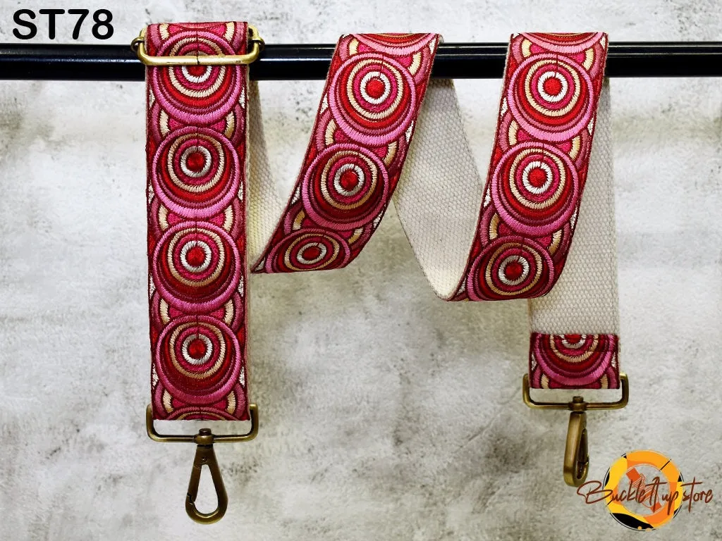 Embroidered Purse Strap Crossbody Strap for Purses Boho Bags Strap Embroidery Replacement Strap Boho Guitar Strap Handbag Strap gift for mom