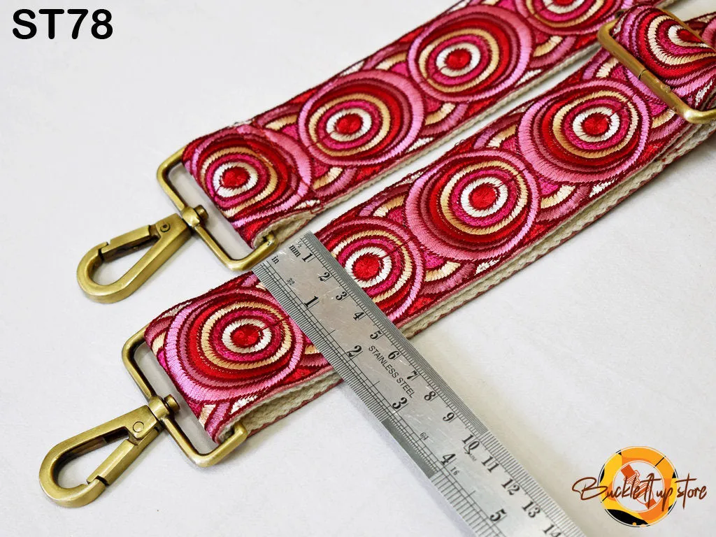 Embroidered Purse Strap Crossbody Strap for Purses Boho Bags Strap Embroidery Replacement Strap Boho Guitar Strap Handbag Strap gift for mom