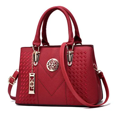 Embroidery Messenger Bags Women Leather