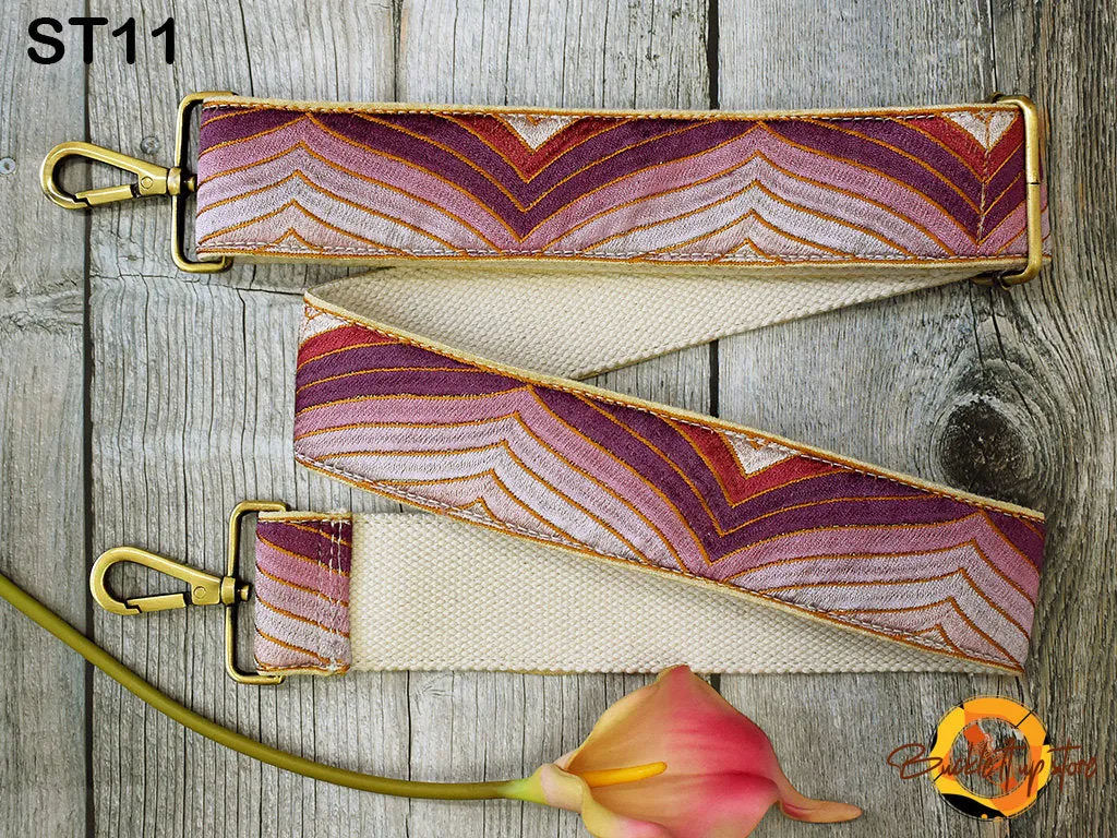 Embroidery Replacement Strap Purse Strap Crossbody Strap for Purses Embroidered Boho Bags Strap Boho Guitar Strap Handbag Strap gift for her