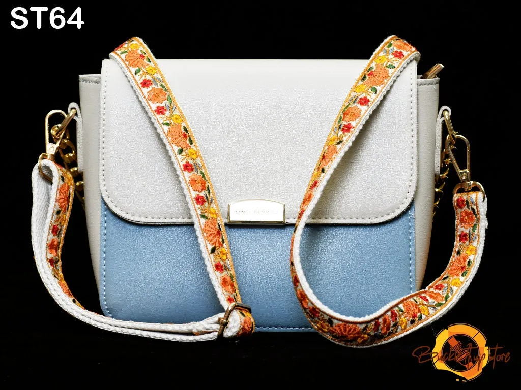 Embroidery Replacement Strap Purse Strap Crossbody Strap for Purses Embroidered Boho Bags Strap Boho Guitar Strap Handbag Strap gift for her