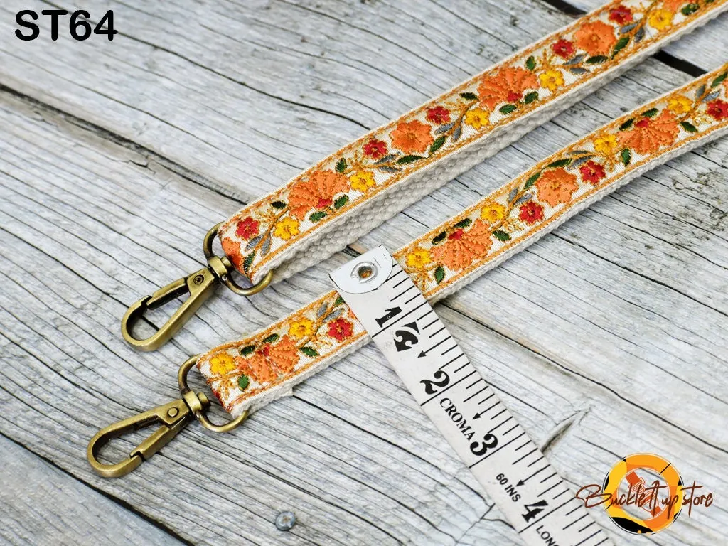 Embroidery Replacement Strap Purse Strap Crossbody Strap for Purses Embroidered Boho Bags Strap Boho Guitar Strap Handbag Strap gift for her