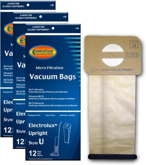 EnviroCare Replacement Micro Filtration Vacuum Cleaner Dust Bags made to fit Electrolux Upright Style U Aerus, Epic, ProTeam Prolux, Discovery, Genesis, 2500, 3500, 4000, 6000 36 Pack