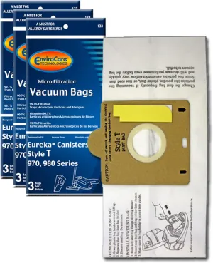 EnviroCare Replacement Micro Filtration Vacuum Cleaner Dust Bags Made to fit Eureka Style T Canisters 9 Bags
