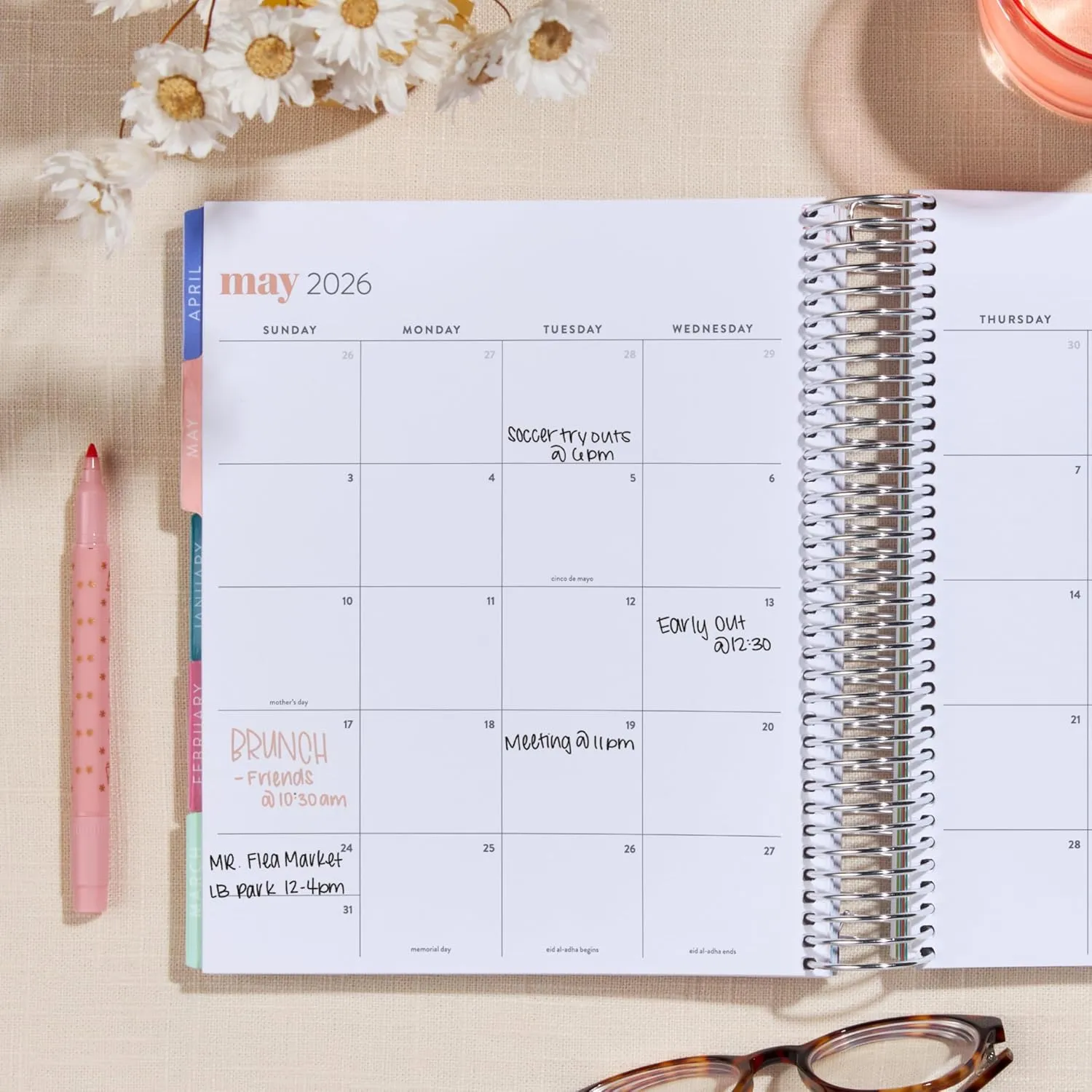 Erin Condren 12-Month Spiral Daily Life Planner Duo (Jul 2025 - Jun 2026), 7x9 Daily and Monthly Planner, Two 6-Month Books, Layers Colorful and Hexagon Covers, Hexagon Theme, Platinum Coil