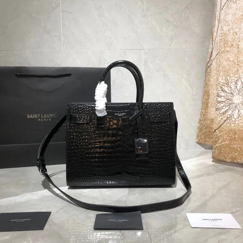 ESMEE - NANO CLASSIC SAC DE JOUR BAG CROC BLACK