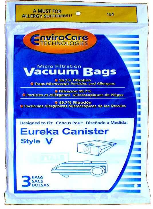 Eureka V Canister Micro-Filtration Vacuum Bags 52358A, 57698A - Generic - 3 pack