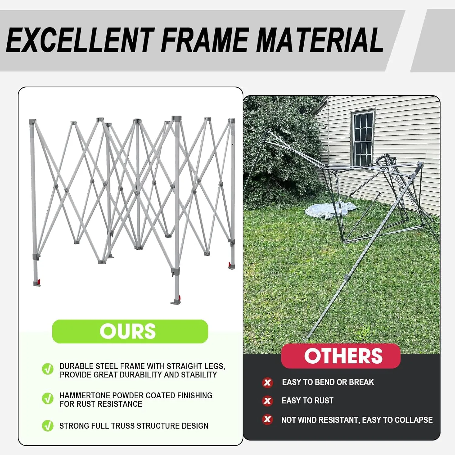 Eurmax USA Standard 10x10ft Patio Pop Up Canopy Tent for Outdoor Events Commercial Instant Canopies with Heavy Duty Roller Bag,Bonus 4 Canopy Sand Bags(Khaki)