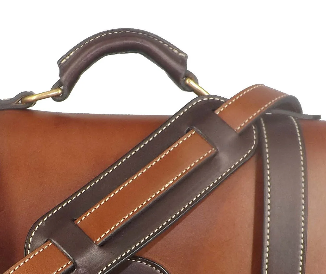 EXECUTIVE LEATHER BRIEFCASE & MESSENGER BAG in ONE - Amish Handmade in U.S.A.