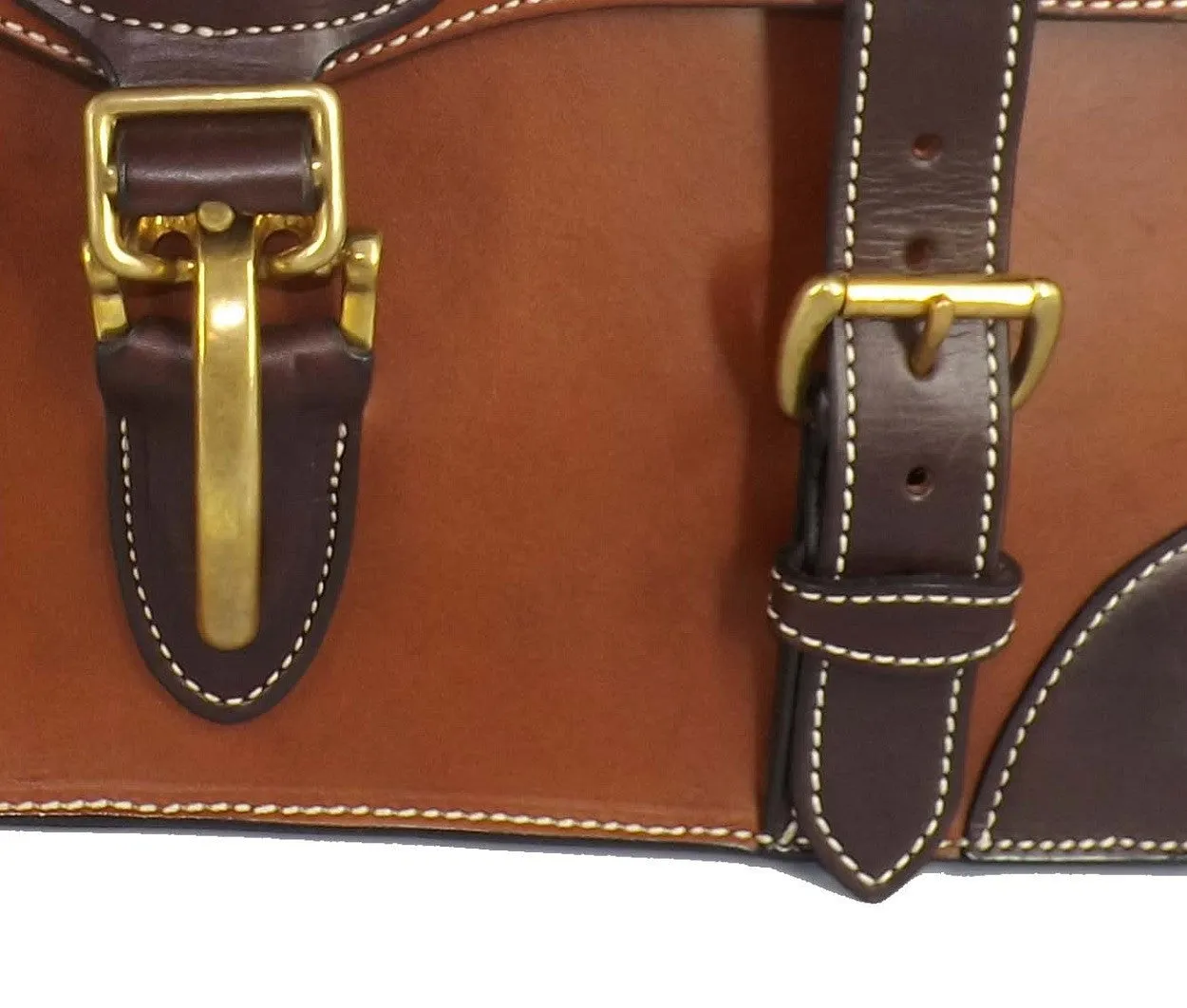 EXECUTIVE LEATHER BRIEFCASE & MESSENGER BAG in ONE - Amish Handmade in U.S.A.