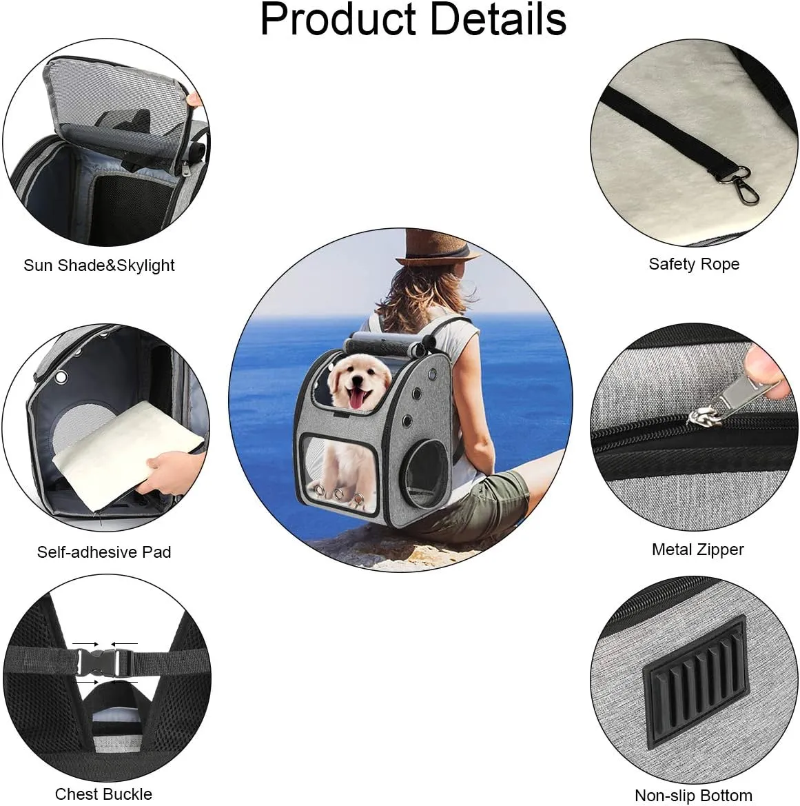 Expandable Pet Carrier Backpack for Cats, Dogs and Small Animals, Portable Pet Travel Carrier, Super Ventilated Design, Airline Approved, Ideal for Traveling/Hiking/Camping