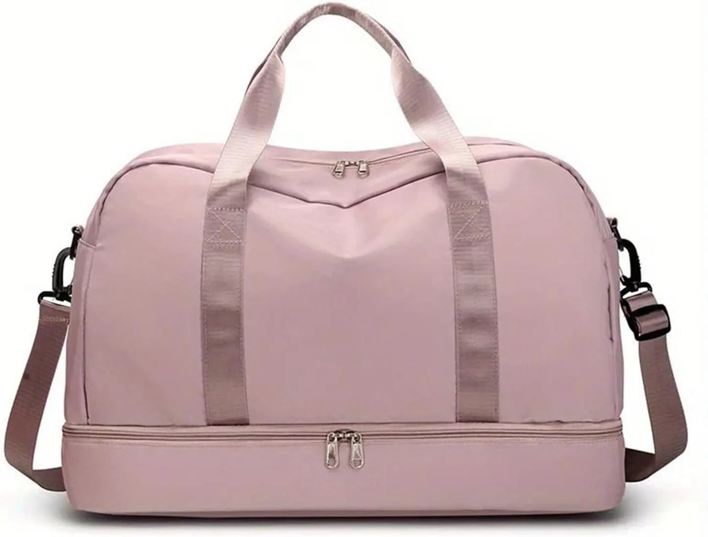 Expandable Travel Luggage Bag Sports Handbag Fitness Large Capacity Women's Shoulder Bag (Color : Dark Pink, Size : 46x32cm)